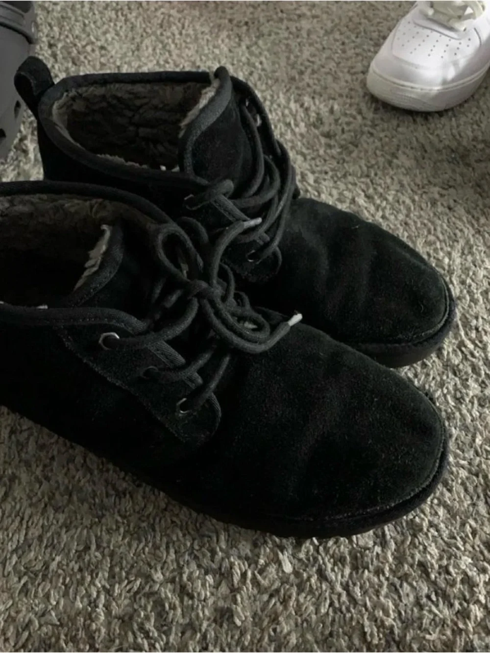 Men's Black Suede Lace-Up Casual Boots